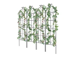 Arame de Jardim SucceBuy em Metal, Lote de 4, 180 x 51 cm, Suporte para Plantas Trepadeiras, Anticorrosivo
