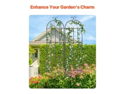Arame de Jardim SucceBuy em Metal, Lote de 2, 221 x 51 cm, Suporte para Plantas Trepadeiras, Anticorrosivo