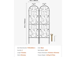 Arame de Jardim SucceBuy em Metal, Lote de 2, 152 x 38 cm, Suporte para Plantas Trepadeiras, Anticorrosivo