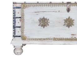 Arca antiga em madeira manguier blanc cassé