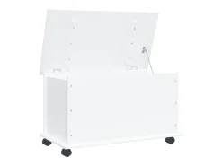 Arca arrumação c/ rodas ALTA 73x39,5x43 cm pinho maciço branco