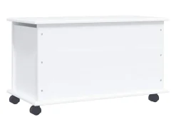 Arca arrumação c/ rodas ALTA 73x39,5x43 cm pinho maciço branco