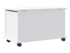 Arca arrumação c/ rodas ALTA 73x39,5x43 cm pinho maciço branco