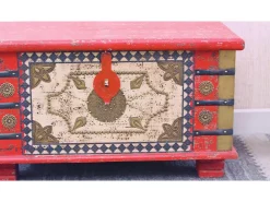 Arca arrumos madeira de mangueira 80x40x45 cm vermelho