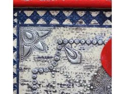 Arca arrumos madeira de mangueira 80x40x45 cm vermelho