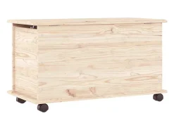 Arca de arrumação c/ rodas ALTA 73x39,5x43 cm pinho maciço