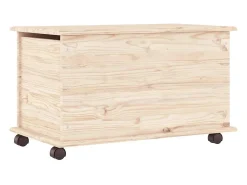 Arca de arrumação c/ rodas ALTA 73x39,5x43 cm pinho maciço