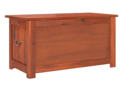 Arca de arrumação c/ tampa madeira de acácia maciça castanho