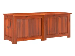 Arca de arrumação c/ tampa madeira de acácia maciça castanho