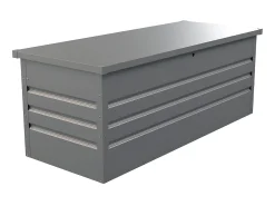 Arca de arrumação de jardim em aço galvanizado cinza volume 582 L - TOMASO