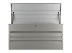 Arca de arrumação de jardim em aço galvanizado cinza volume 400 L - TOMASO