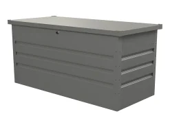 Arca de arrumação de jardim em aço galvanizado cinza volume 400 L - TOMASO