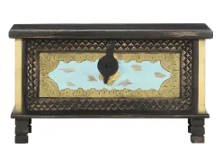 Arca de arrumação 80x40x45 cm madeira de mangueira maciça preto