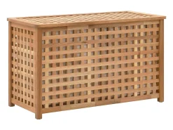 Arca Elegante para Roupa Suja em Madeira Nogueira - 77,5x37,5x46,5 cm