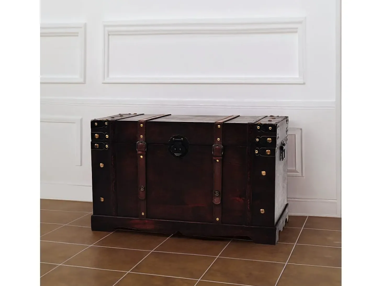 Arca/baú vintage em madeira 66x38x40 cm