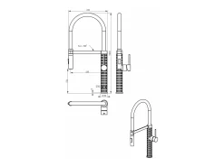 Architek Misturadora de lavatório com chuveiro móvel em metal cinzento Essebagno