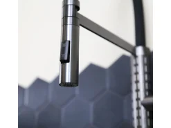 Architek Misturadora de lavatório com chuveiro móvel em metal cinzento Essebagno