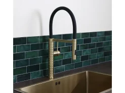 Architek Misturadora de lavatório com chuveiro dourado móvel Essebagno