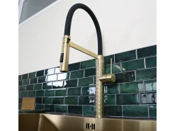 Architek Misturadora de lavatório com chuveiro dourado móvel Essebagno