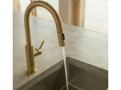 Architek Misturadora de lavatório com chuveiro extraível ouro escovado Essebagno