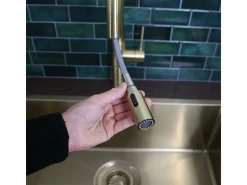 Architek Misturadora de lavatório com chuveiro extraível ouro escovado Essebagno