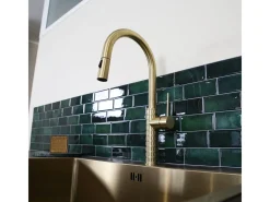 Architek Misturadora de lavatório com chuveiro extraível ouro escovado Essebagno