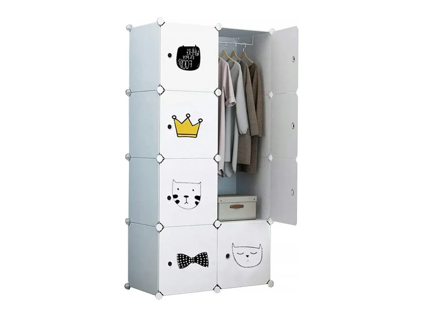 ARMARIO GUARDA-ROUPA BRANCO PRATELEIRAS ESTANTE COLUNA PARA BRINQUEDOS INFANTIS