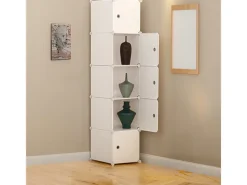ARMARIO MODULAR 5 PRATELEIRAS ESTANTE ARMÁRIO COLUNA GUARDA-ROUPA BRANCO