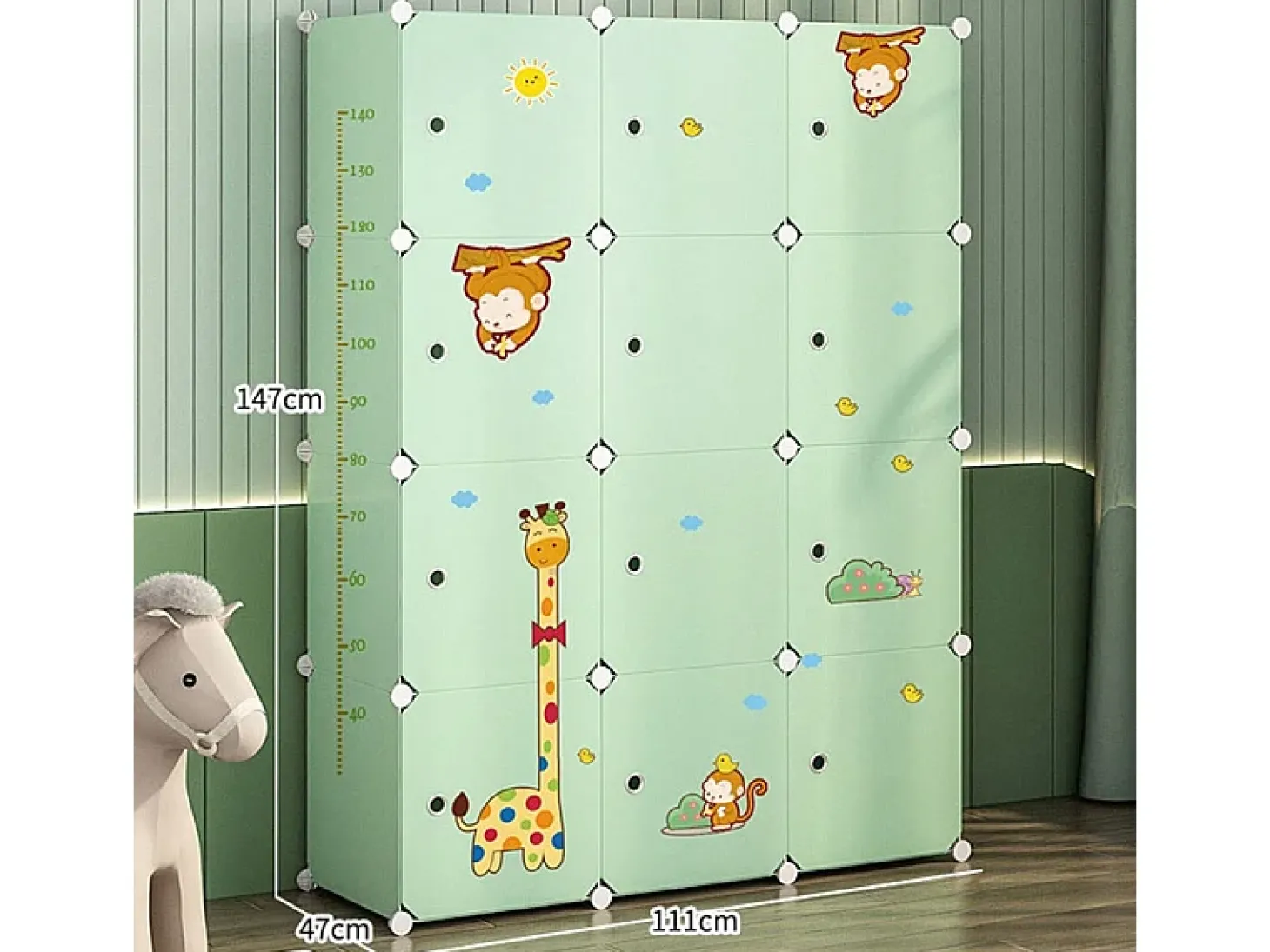 ARMARIO MODULAR GRANDE ESTANTE PARA BRINQUEDOS GUARDA-ROUPA PARA CRIANÇAS CAPAZ COLORIDO