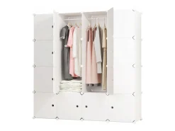 ARMARIO MODULAR GUARDA-ROUPA ARMÁRIO ESTANTE PRATELEIRA BRANCA GRANDE BARRA