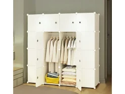 ARMARIO MODULAR GUARDA-ROUPA ARMÁRIO ESTANTE PRATELEIRA BRANCA GRANDE BARRA