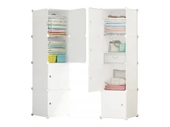 ARMARIO MODULAR GUARDA-ROUPA BRANCO ESTANTE COLUNA PRATELEIRAS CAPACITOSAS