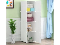 ARMARIO MODULAR GUARDA-ROUPA BRANCO ESTANTE COLUNA PRATELEIRAS CAPACITOSAS