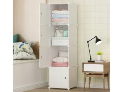 ARMARIO MODULAR GUARDA-ROUPA BRANCO ESTANTE COLUNA PRATELEIRAS CAPACITOSAS