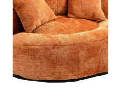 Armchair Pouf Pouf - tecido de lagarta laranja - com 3 travesseiros - Max 250kg Load - 108x108x52cm