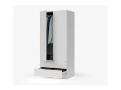 Armário 2 portas 2 gavetas aglomerado branco 180x81,5x52cm