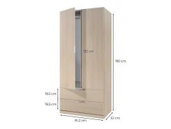 Armário 2 portas 2 gavetas aglomerado branco 180x81,5x52cm