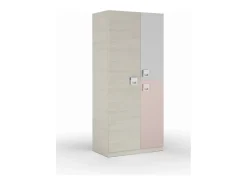 Armário 3 portas aglomerado rosa 200x90x52cm