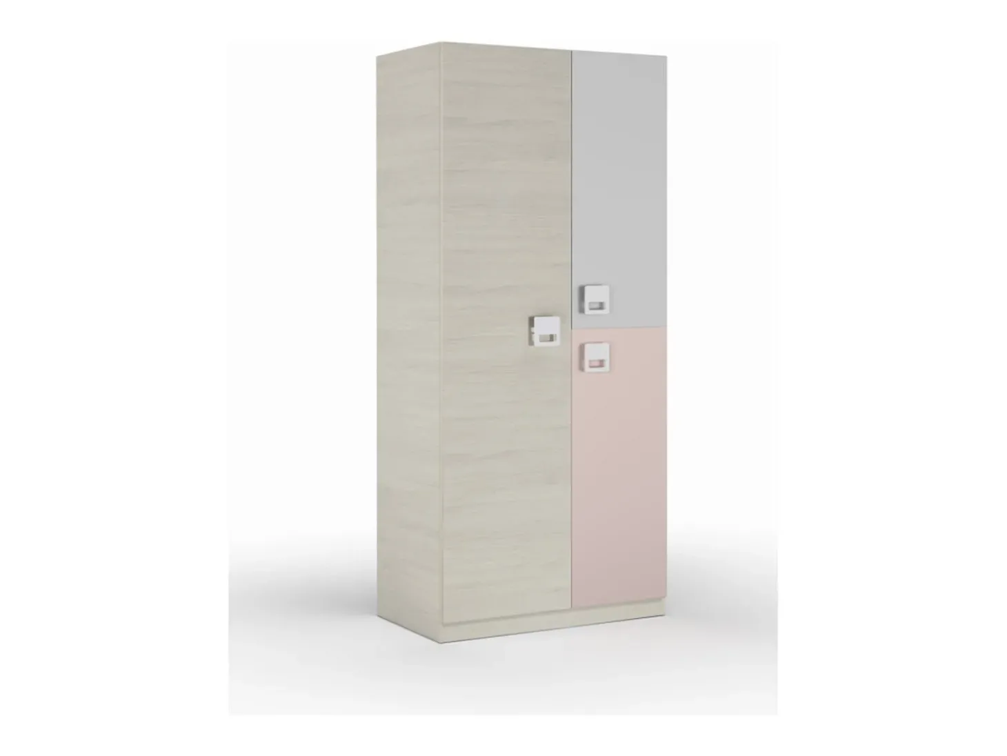 Armário 3 portas aglomerado rosa 200x90x52cm