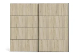 Armário Acerno de 2 portas, mobiliário de quarto, roupeiro, roupeiro, 243x64 h202 cm, branco e carvalho