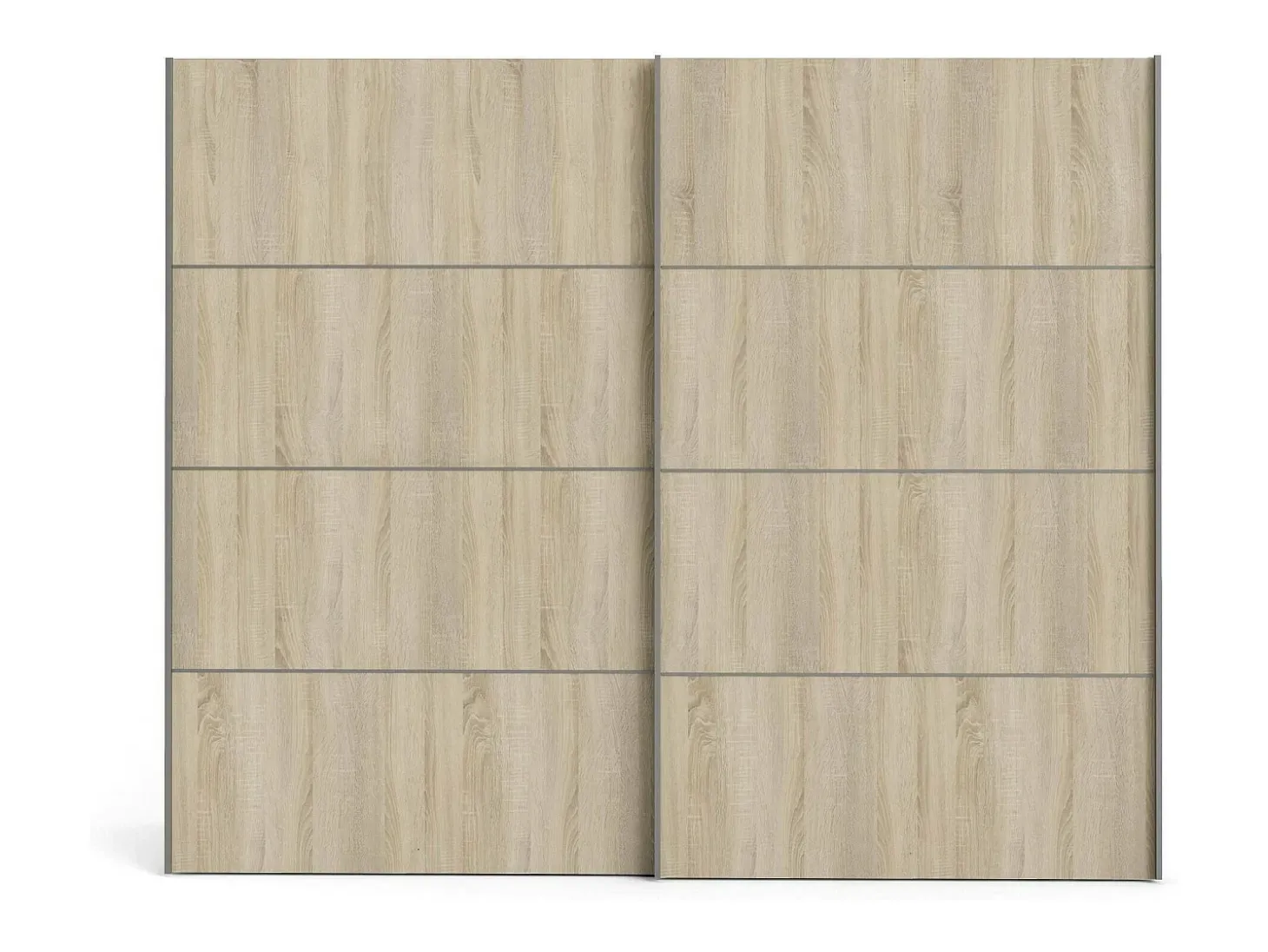 Armário Acerno de 2 portas, mobiliário de quarto, roupeiro, roupeiro, 243x64 h202 cm, branco e carvalho