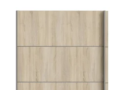 Armário Acerno de 2 portas, mobiliário de quarto, roupeiro, roupeiro, 243x64 h202 cm, branco e carvalho