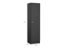 Armário Airone grande, mobiliário de quarto, roupeiro, roupeiro, 49x47 h200 cm, preto