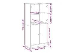 Armário alto c/ portas 68x37x142 cm derivados de madeira branco