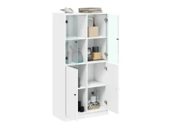 Armário alto c/ portas 68x37x142 cm derivados de madeira branco