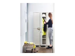 Armário alto de plástico SpaceSaver 35 taupe 1 porta com fechadura e prateleiras ajustáveis 35x45x184 cm, montagem sem ferramentas