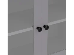 Armário alto para casa de banho com 4 portas - Madeira MDF - Cinza