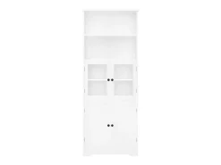 Armário alto para casa de banho com 4 portas - Madeira MDF - Branco