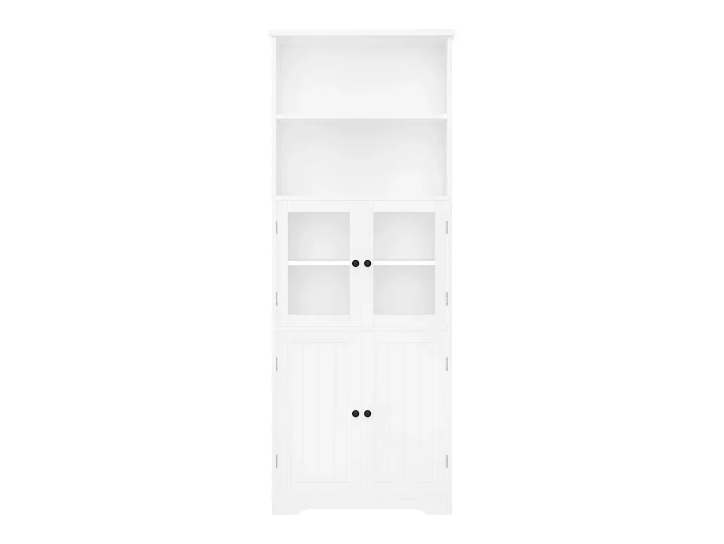 Armário alto para casa de banho com 4 portas - Madeira MDF - Branco