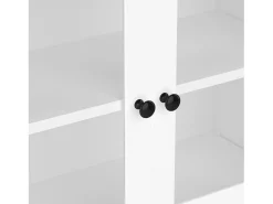 Armário alto para casa de banho com 4 portas - Madeira MDF - Branco